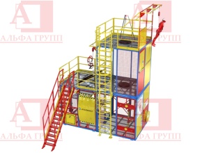 Учебно-тренировочный полигон СПАСАТЕЛЬ ПС15-02-5-03 от АЛЬФА ГРУПП для практических занятий на высоте и в замкнутом пространстве с применением средств индивидуальной защиты и стационарных анкерных систем.  
